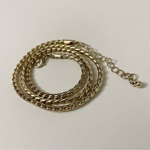 Gold Tone Twisted Curb Chain Necklace